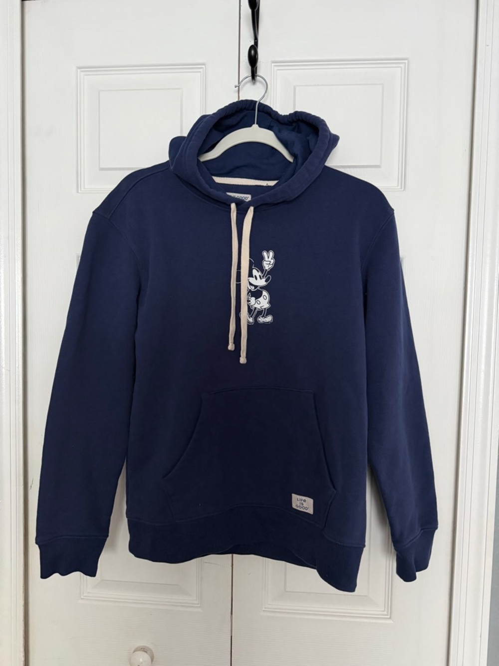 Life Is Good Navy Mickey Disney Pullover Hoodie with Drawstring